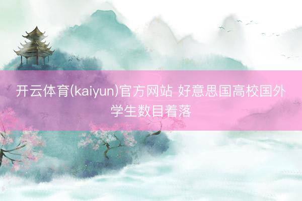 开云体育(kaiyun)官方网站 好意思国高校国外学生数目着落