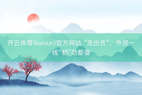 开云体育(kaiyun)官方网站 “走出去”，外贸一线“韧”劲都备
