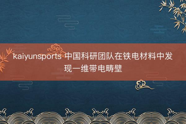kaiyunsports 中国科研团队在铁电材料中发现一维带电畴壁