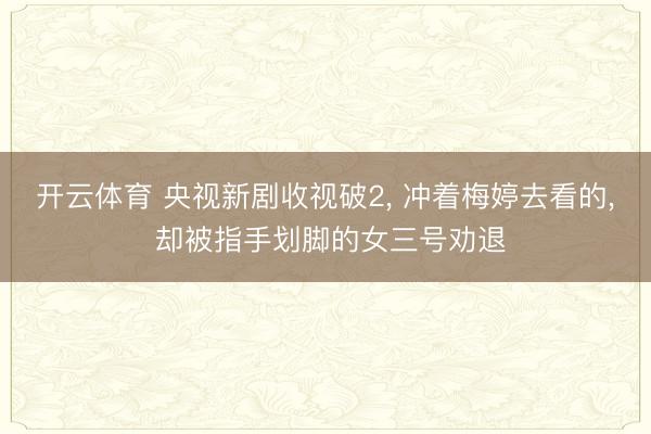 开云体育 央视新剧收视破2, 冲着梅婷去看的, 却被指手划脚的女三号劝退