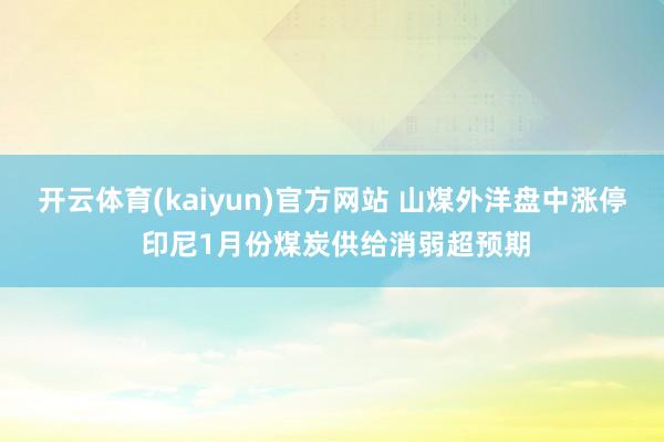 开云体育(kaiyun)官方网站 山煤外洋盘中涨停 印尼1月份煤炭供给消弱超预期