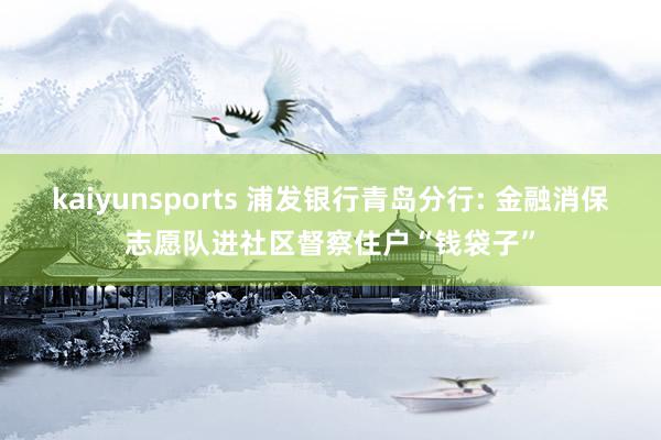 kaiyunsports 浦发银行青岛分行: 金融消保志愿队进社区督察住户“钱袋子”