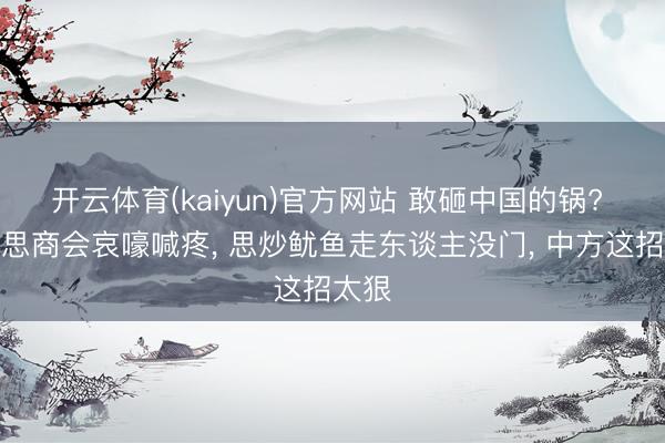 开云体育(kaiyun)官方网站 敢砸中国的锅? 好意思商会哀嚎喊疼， 思炒鱿鱼走东谈主没门， 中方这招太狠