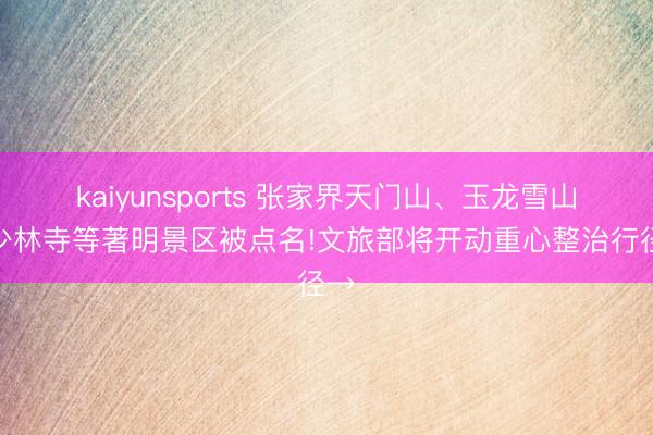 kaiyunsports 张家界天门山、玉龙雪山、少林寺等著明景区被点名!文旅部将开动重心整治行径→