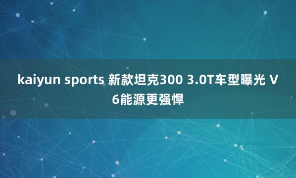 kaiyun sports 新款坦克300 3.0T车型曝光 V6能源更强悍
