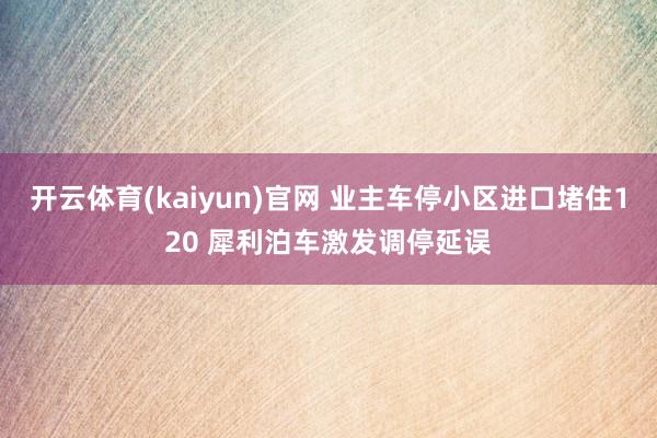 开云体育(kaiyun)官网 业主车停小区进口堵住120 犀利泊车激发调停延误