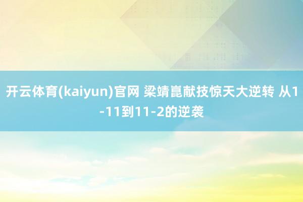 开云体育(kaiyun)官网 梁靖崑献技惊天大逆转 从1-11到11-2的逆袭