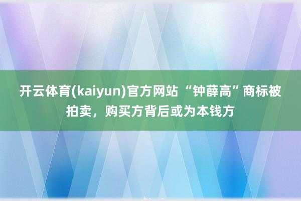 开云体育(kaiyun)官方网站 “钟薛高”商标被拍卖,购买方背后或为本钱方