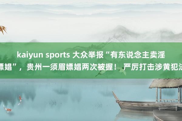 kaiyun sports 大众举报“有东说念主卖淫嫖娼”,贵州一须眉嫖娼两次被握! 严厉打击涉黄犯法