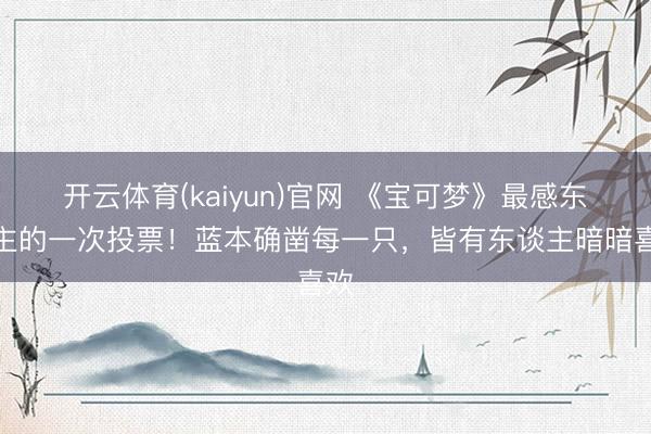 开云体育(kaiyun)官网 《宝可梦》最感东谈主的一次投票!蓝本确凿每一只,皆有东谈主暗暗喜欢