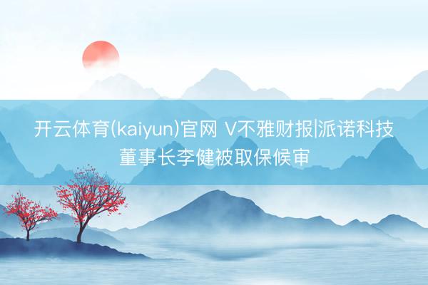 开云体育(kaiyun)官网 V不雅财报|派诺科技董事长李健被取保候审