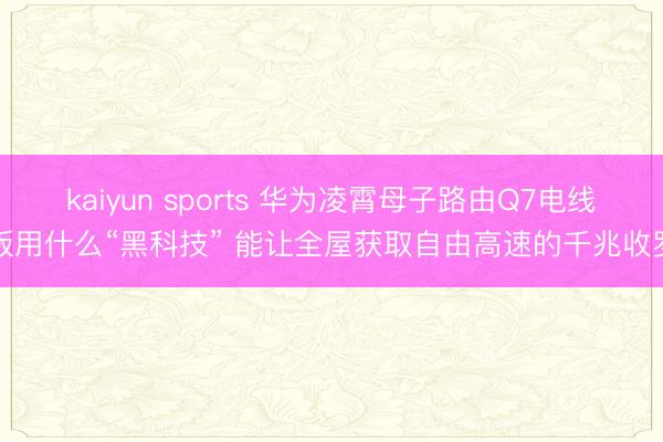 kaiyun sports 华为凌霄母子路由Q7电线版用什么“黑科技” 能让全屋获取自由高速的千兆收罗