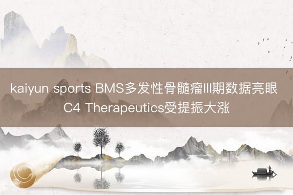 kaiyun sports BMS多发性骨髓瘤III期数据亮眼 C4 Therapeutics受提振大涨