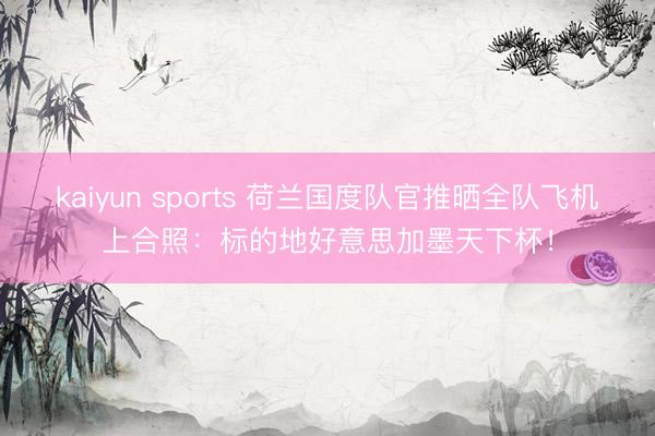 kaiyun sports 荷兰国度队官推晒全队飞机上合照:标的地好意思加墨天下杯!