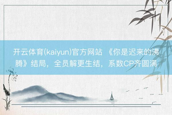 开云体育(kaiyun)官方网站 《你是迟来的沸腾》结局,全员解更生结,系数CP齐圆满