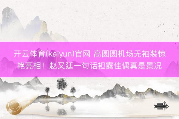 开云体育(kaiyun)官网 高圆圆机场无袖装惊艳亮相!赵又廷一句话袒露佳偶真是景况